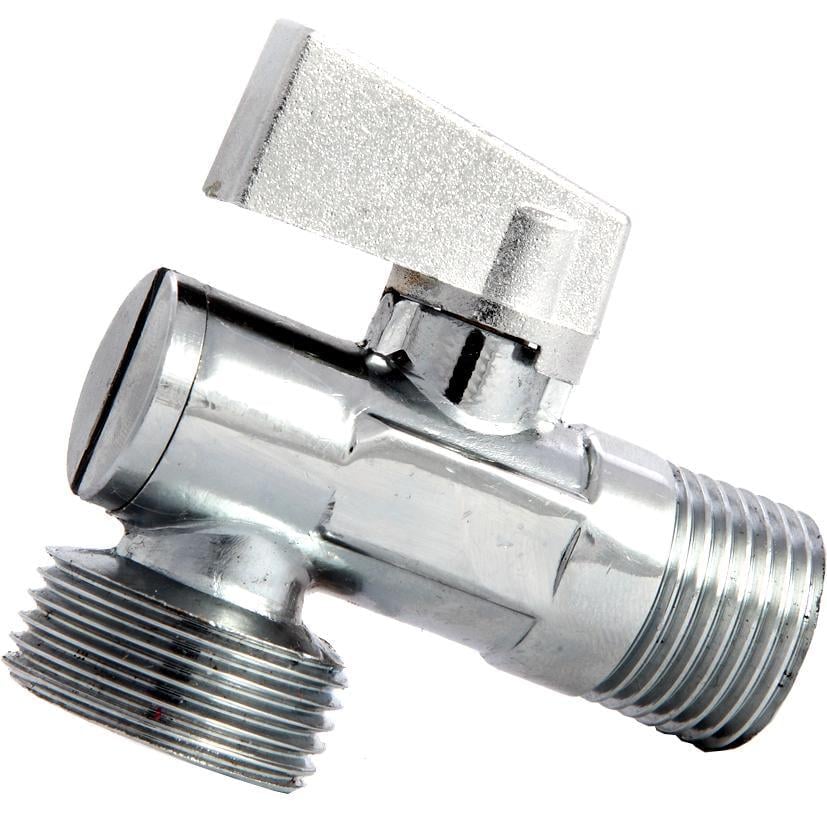 Кран для підключення сантехнічних приладів ASCO 1/2"x3/4" кутовий з фільтром Хром (RS-AS-AV02)