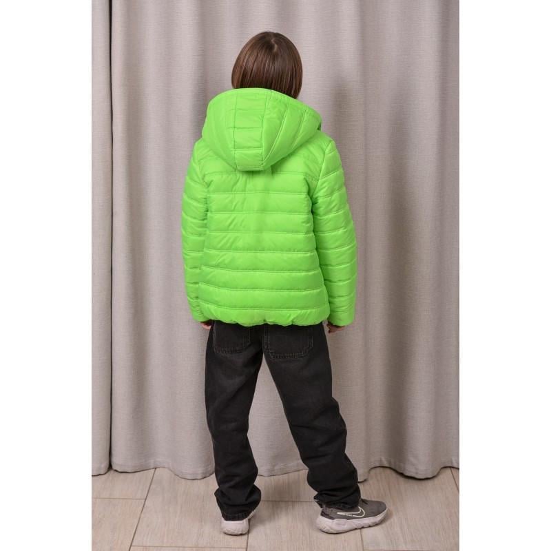 Куртка осенняя для мальчика двухсторонняя 128 см Черный с салатовым (2733511141) - фото 8