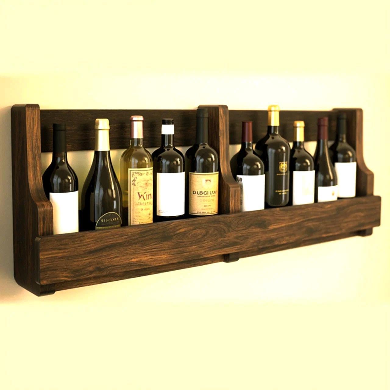 Полка для вина настенная из дерева Андате Латте (ПНК-020516)