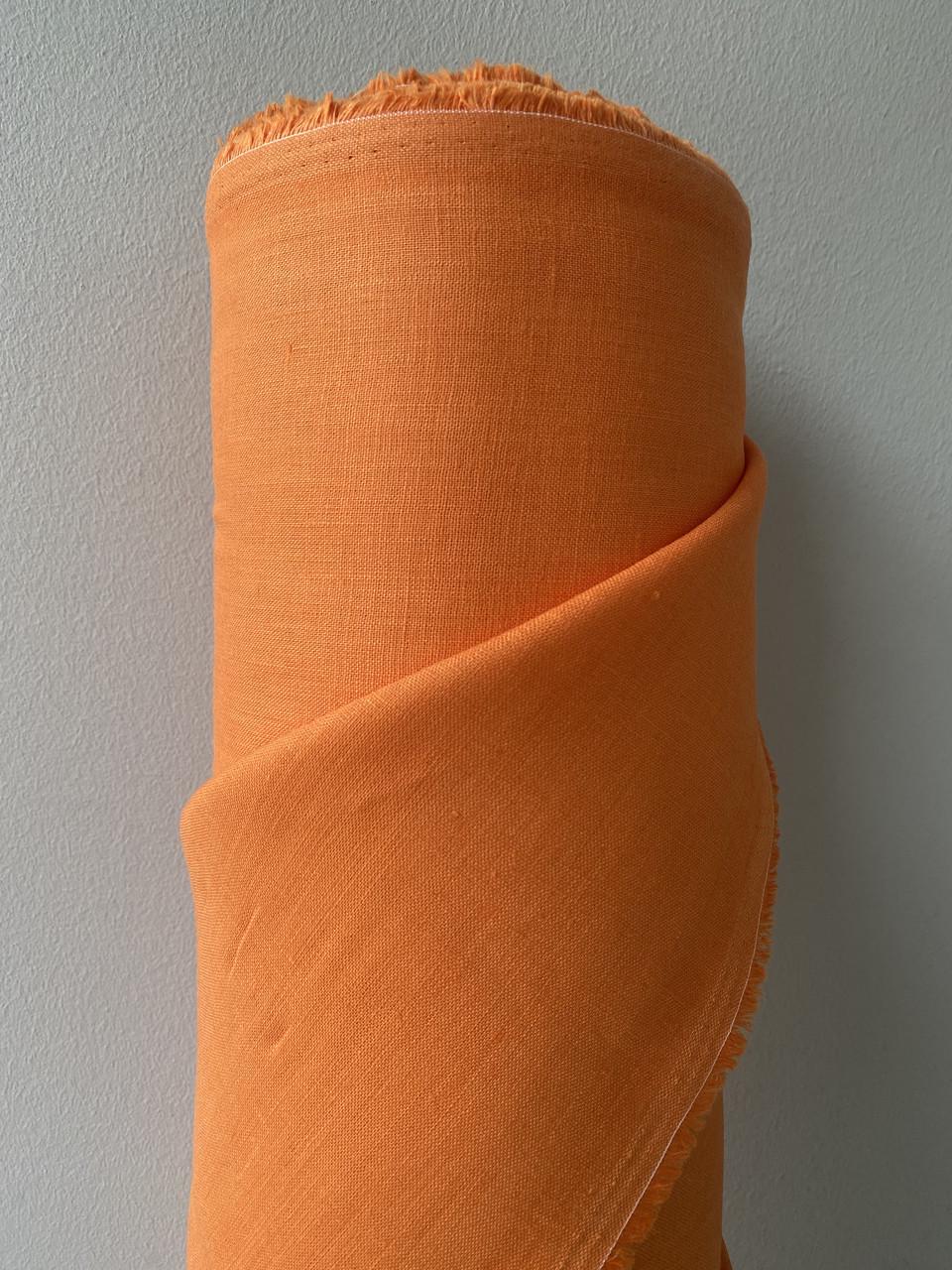 Ткань LINEN PLUS 100% лен 143 см 1250 Оранжевый - фото 4