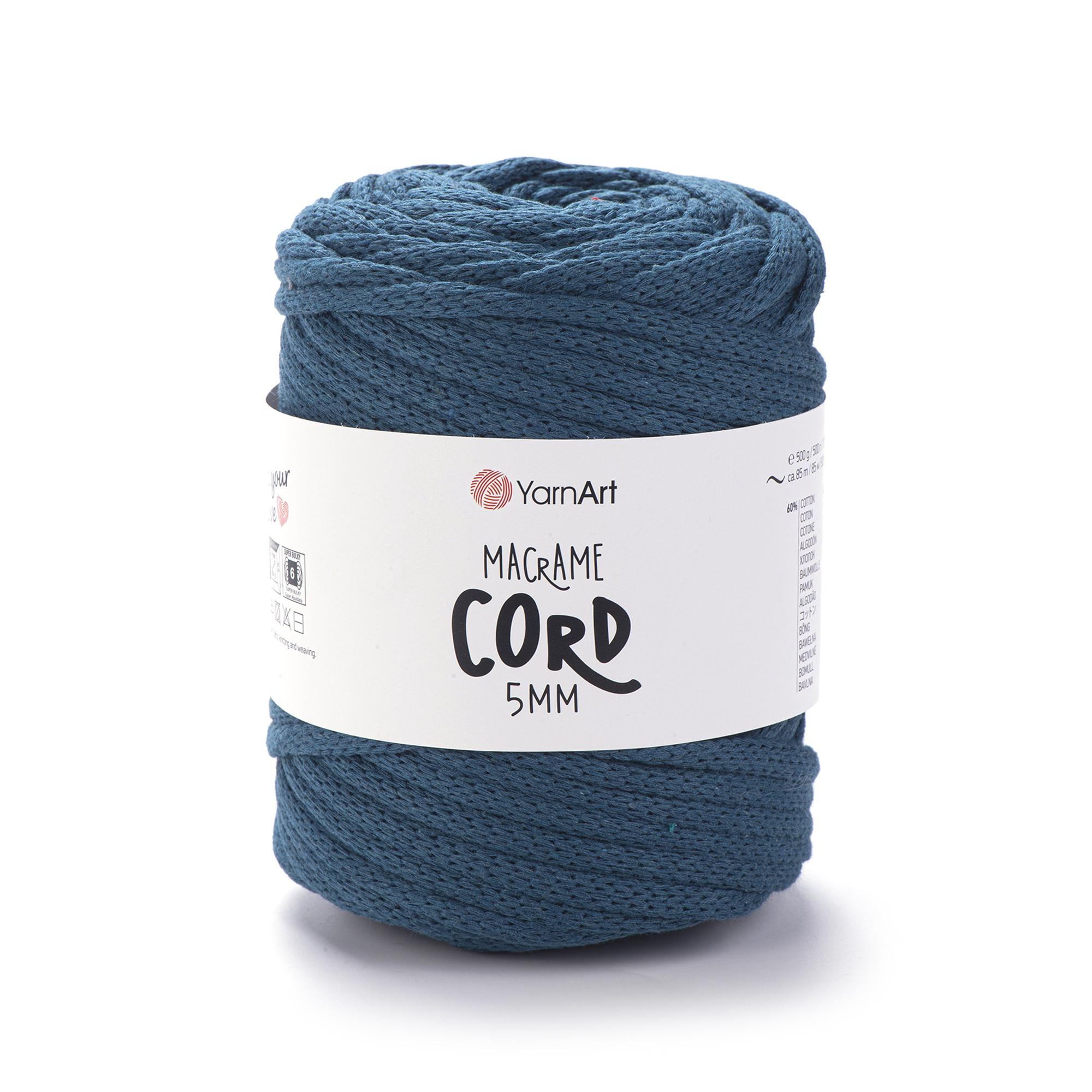 Шнур плетеный Macrame Cord с сердечником 5 мм Водная синь №789 (1904532051)