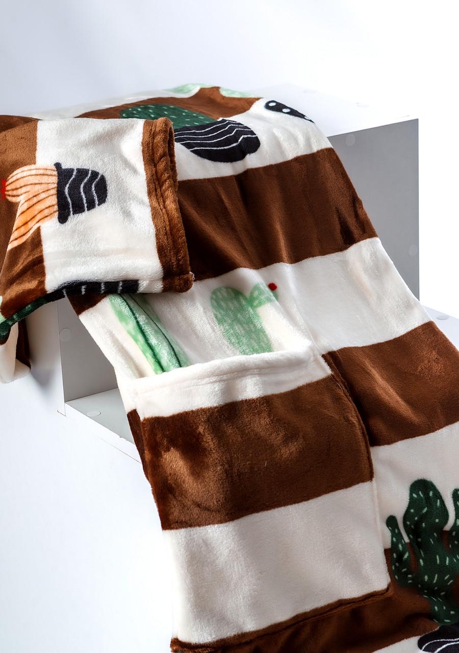 Плед с рукавами и рисунком 2082558680 200x160 см Коричневый (2082558680) - фото 4