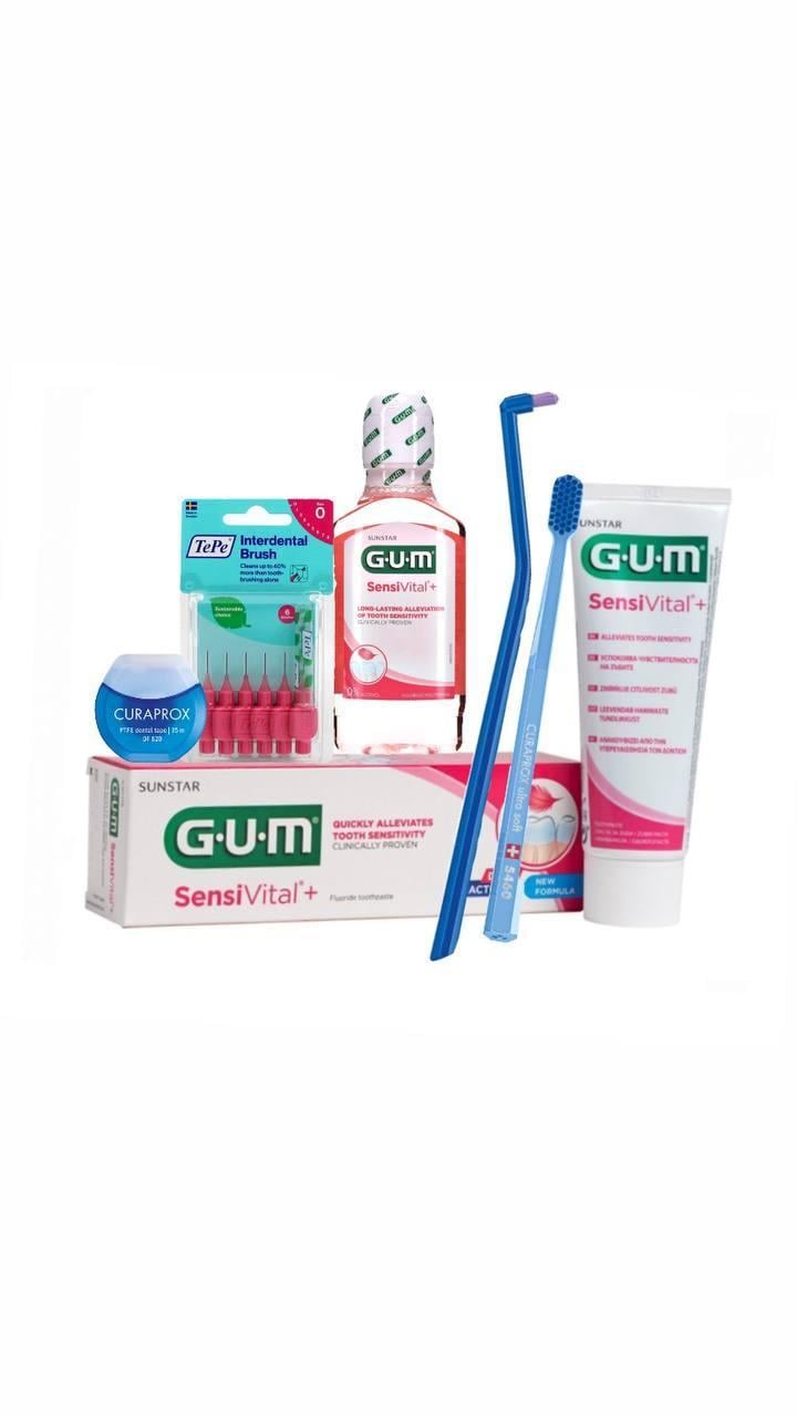 Набір зубна паста GUM Sensivital+ 75 мл/ополіскувач для ротової порожнини для чутливих зубів і ясен Gum SensiVital 300 мл