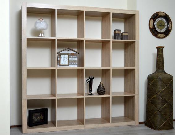 Шафа для книг Inteo Мікс 4х4 1500х1500х290 мм товщина корпусу 50 мм Дуб сонома