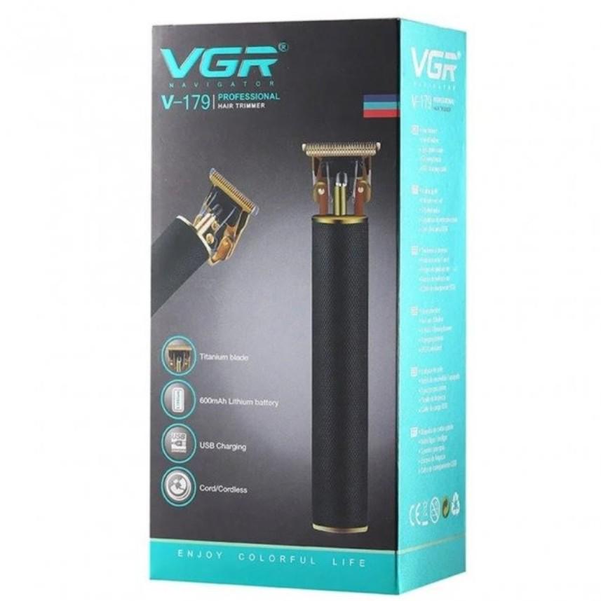 Тример для стрижки акумуляторний VGR V-179 для бороди та волосся/T-лезо/LED-індикатор 3 насадки (411) - фото 8 Тример для стрижки акумуляторний VGR V-179 для бороди та волосся/T-лезо/LED-індикатор 3 насадки (411) - фото 8