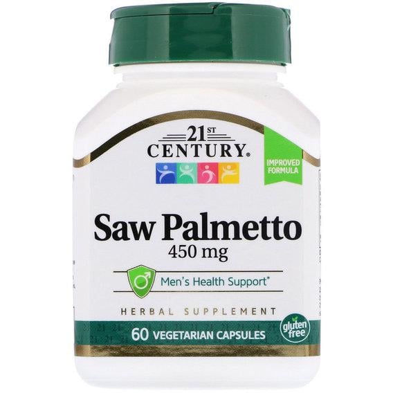 Экстракты ягод сереноа 21st Century Saw Palmetto 450 мг 60 Veg Caps