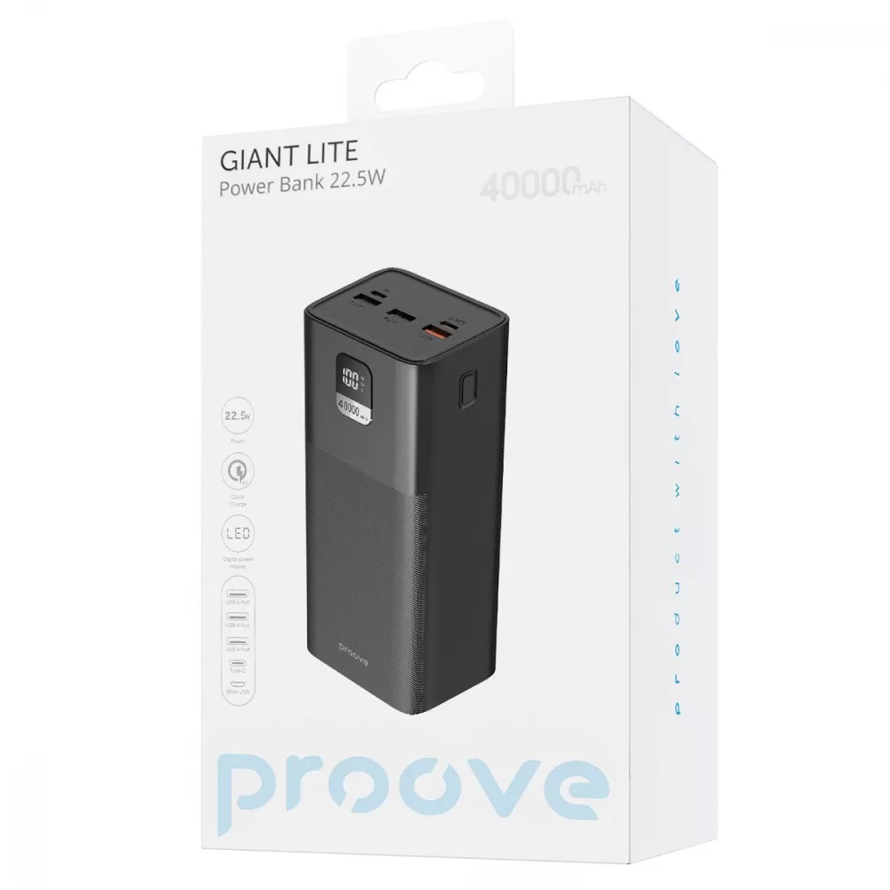 Внешний аккумулятор Proove Giant Lite 22,5W 40000 mAh Black - фото 6