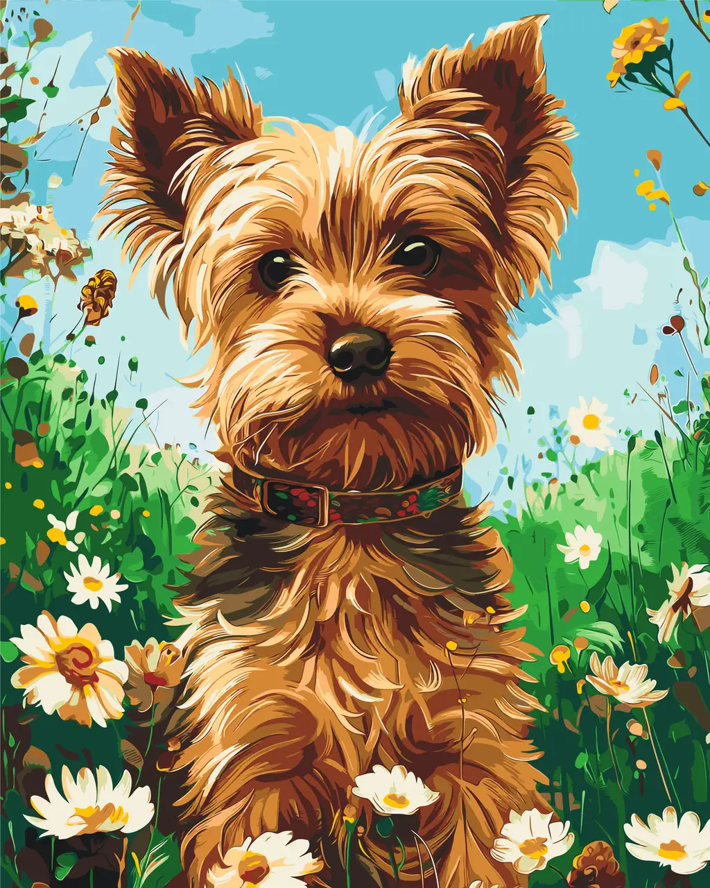 Картина по номерам ORIGAMI Животные Собака йоркширский терьер 40х50 см (LW30470)