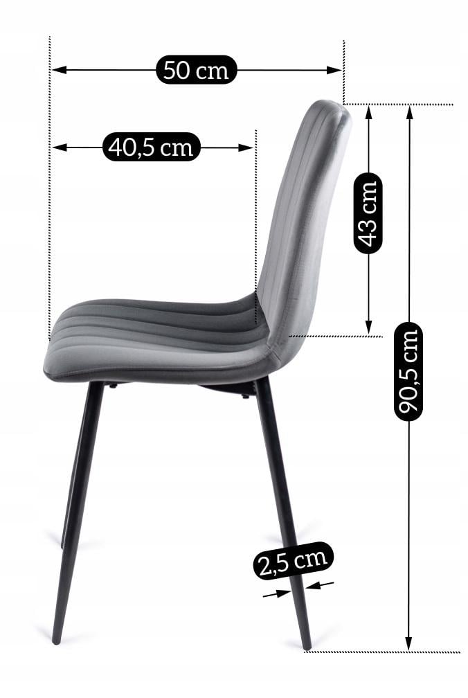 Стулья кухонные комплект Homart DC-260B велюр 4 шт. Серый (9820) - фото 8 Стулья кухонные комплект Homart DC-260B велюр 4 шт. Серый (9820) - фото 8