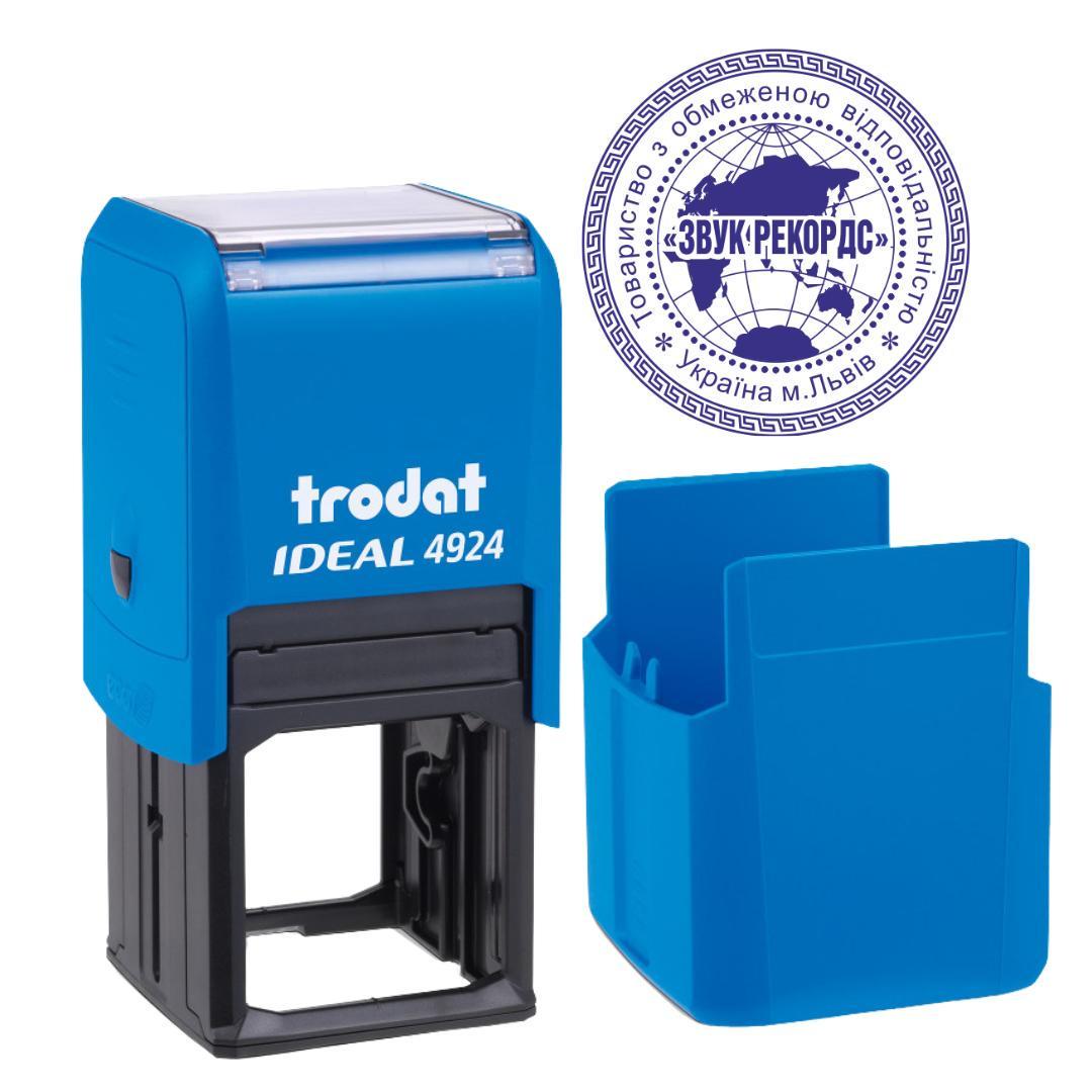 Печатка ТОВ на автоматичному оснащенні Trodat 4924 d 40 мм з ковпачком Блакитний (ТОВ7/4924/BU)
