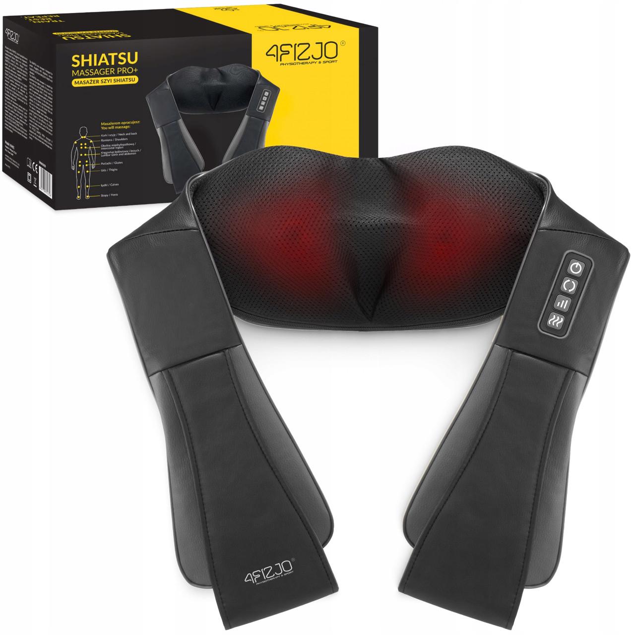 Накидка-массажёр 4fizjo Shiatsu Pro+ для шеи и спины Black/Grey (P-5907739319067)