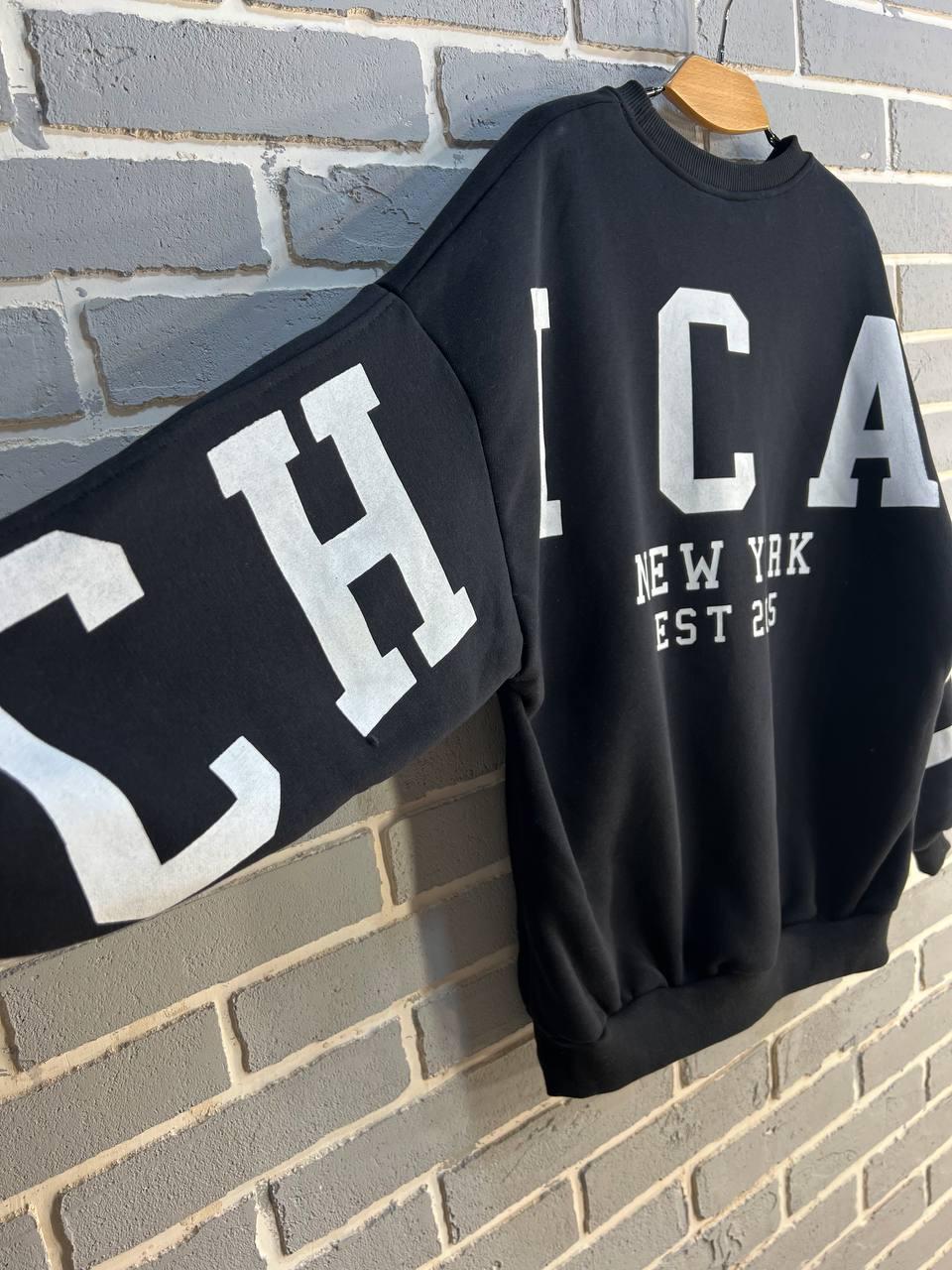 Свитшот женский DAVRAS 8174 CHICAGO удлиненный утепленный на флисе OS Черный (1241) - фото 2 Свитшот женский DAVRAS 8174 CHICAGO удлиненный утепленный на флисе OS Черный (1241) - фото 2