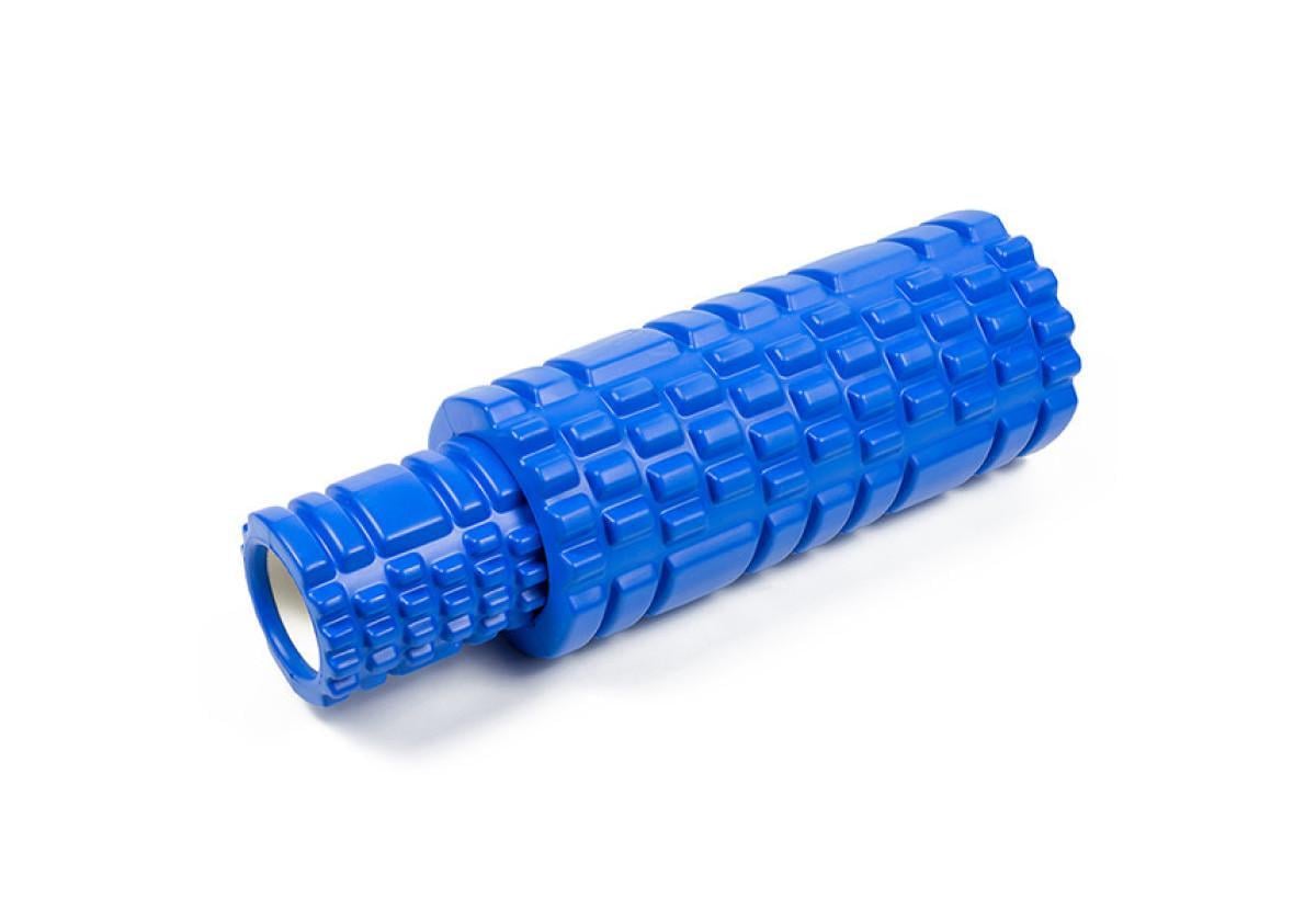 Массажный ролик EasyFit набор Grid Roller Double 33 см Синий (EF-7737s-3)