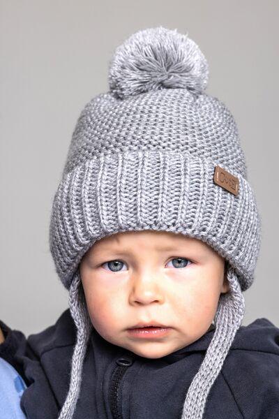 Шапка детская для мальчиков Майк D842 флис 44-48 см Светло-серый