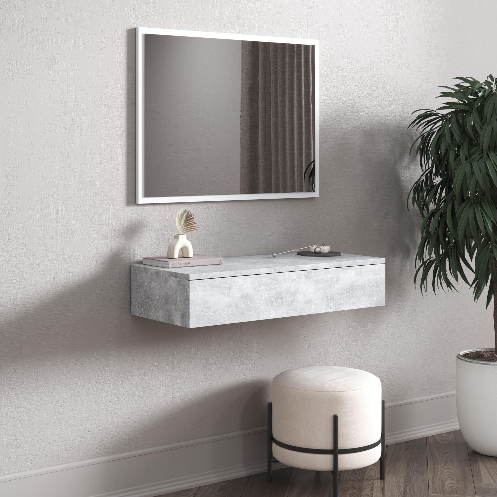 Туалетний столик навісний ЛДСП Бетон - фото 1 Туалетний столик навісний ЛДСП Бетон - фото 1