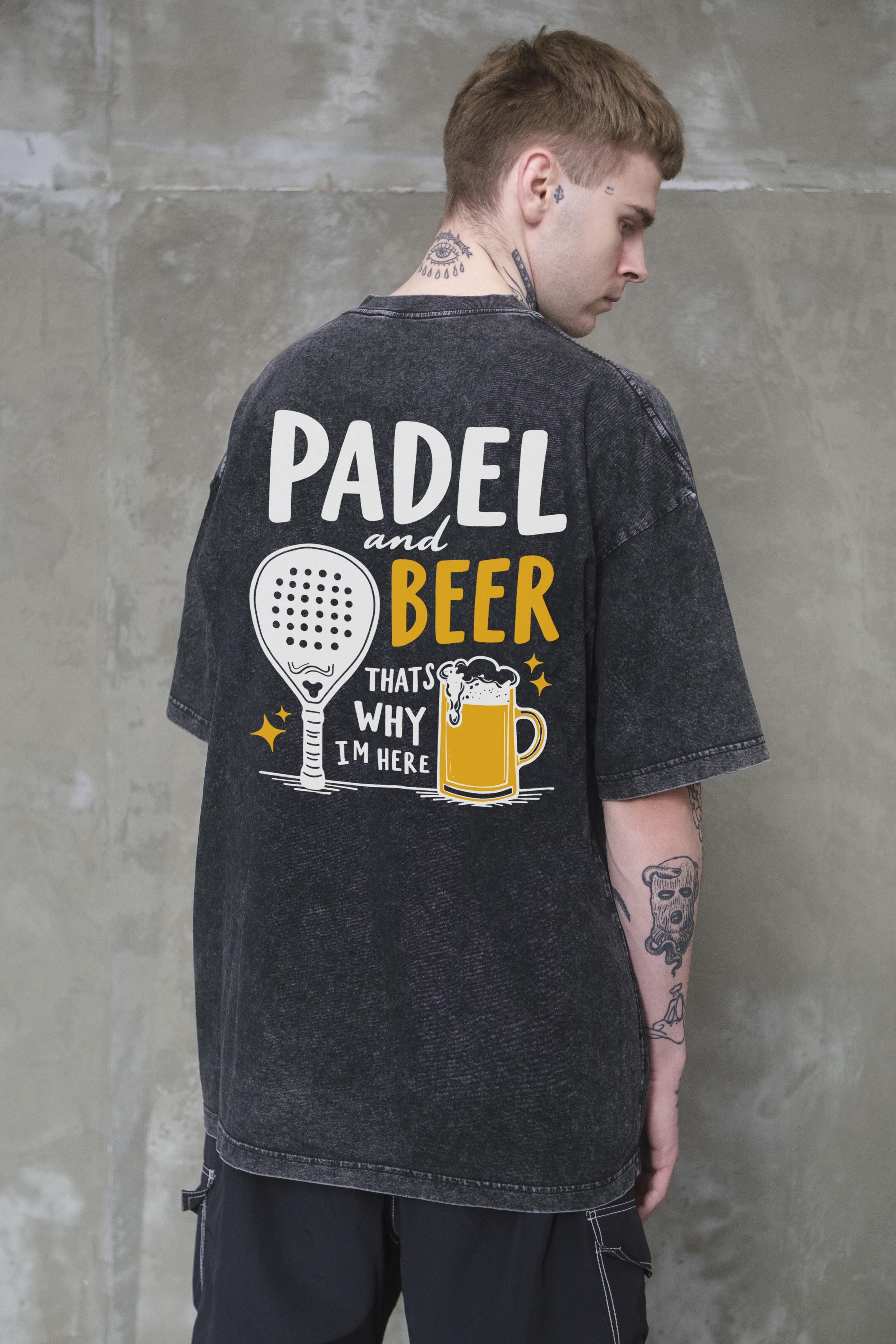 Футболка оверсайз Without Washed Padel And Beer L/XL Black (L/XL8056362 8056363)