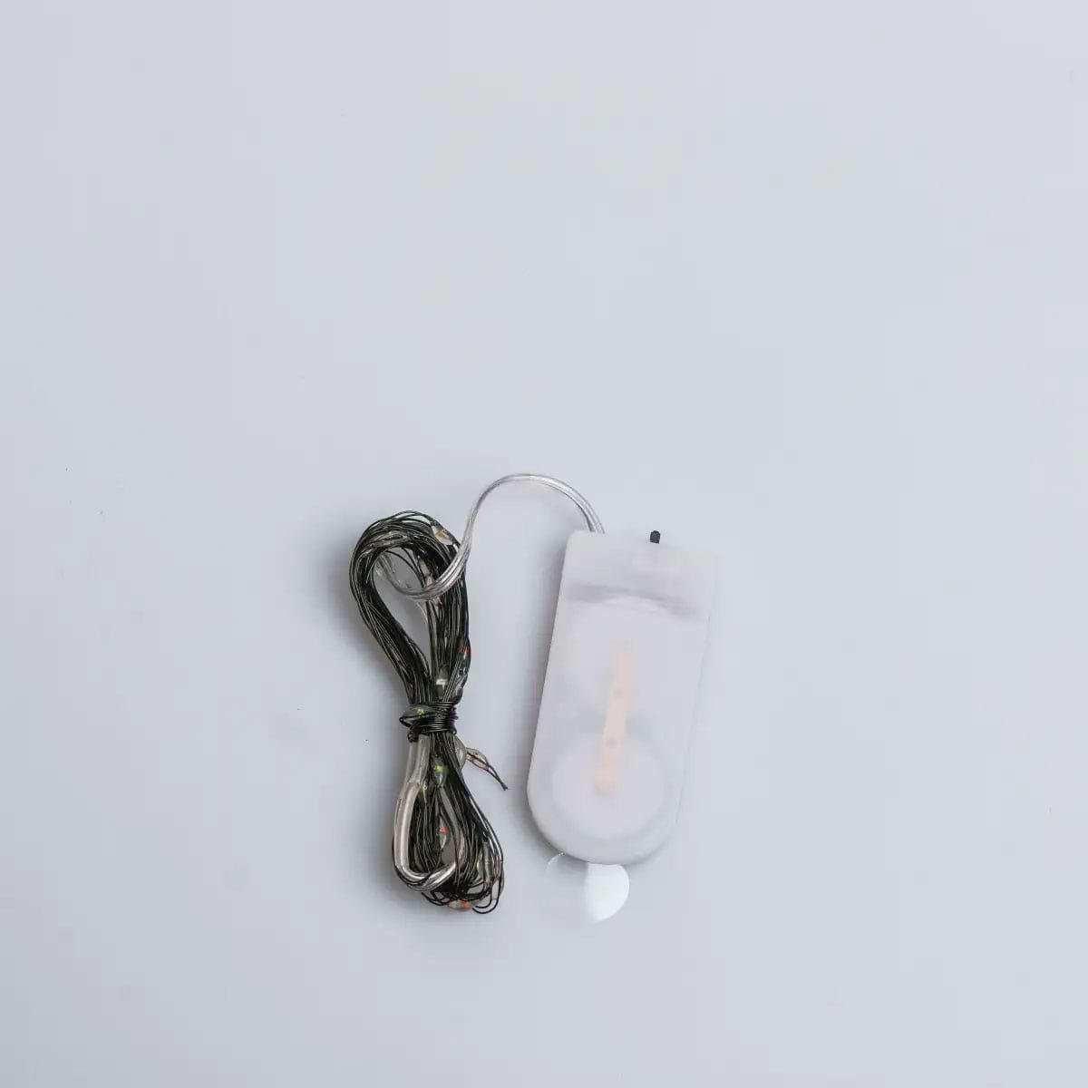 Гирлянда-роса светодиодная на батарейках 30 LED нить на зеленом проводе 3 м Разноцветный (5313)