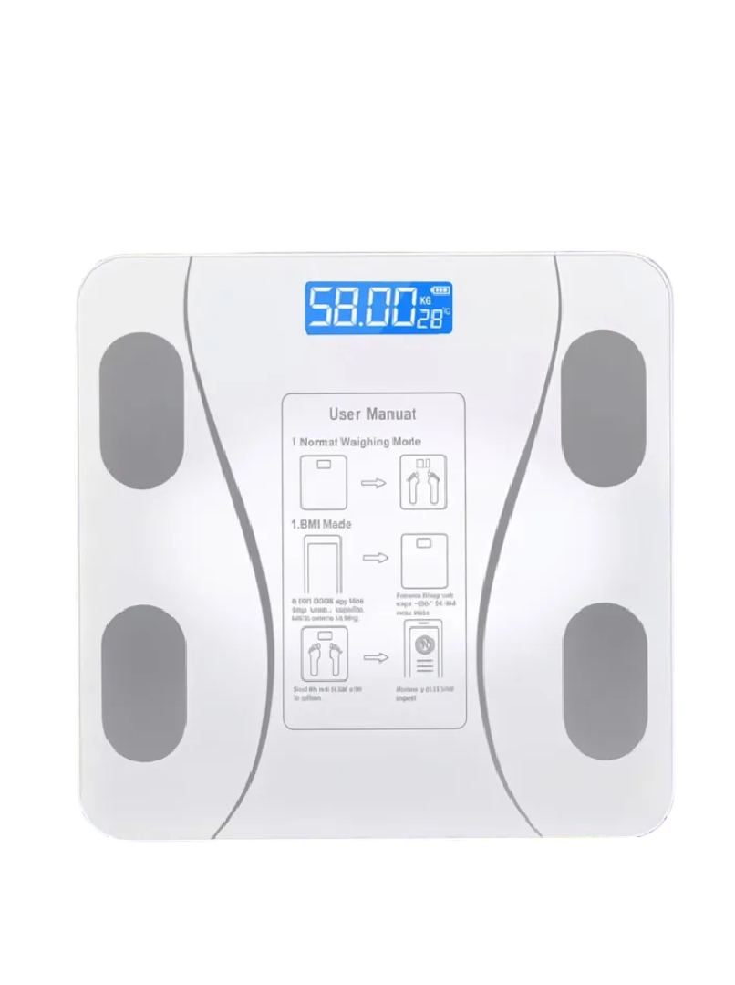 Весы электронные напольные до 180 кг платформенный с ЖК дисплеем Bluetooth Белый
