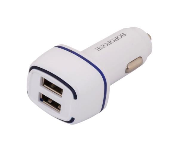 Зарядний пристрій автомобільний Borofone BZ14 2USB 2,4A cable MicroUSB 1 м White