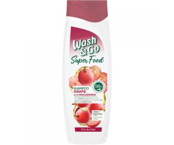 Шампунь Wash&Go Super Food с виноградом и макадамией 400 мл (8008970053066)