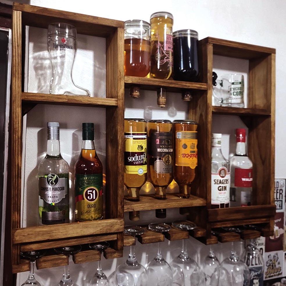 Полка для вина настенная из дерева Ратори Терракот (ПНК-014532)