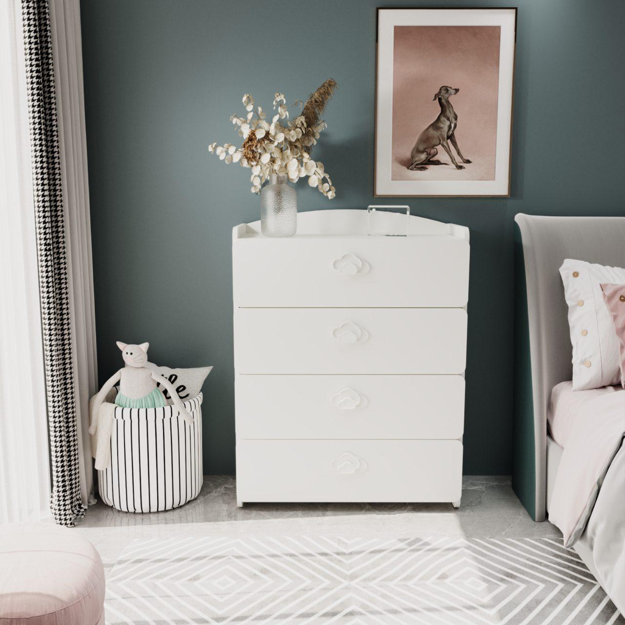 Комод Win Мебель Sunshine МДФ RAL 9003 матовый белый (27766433)