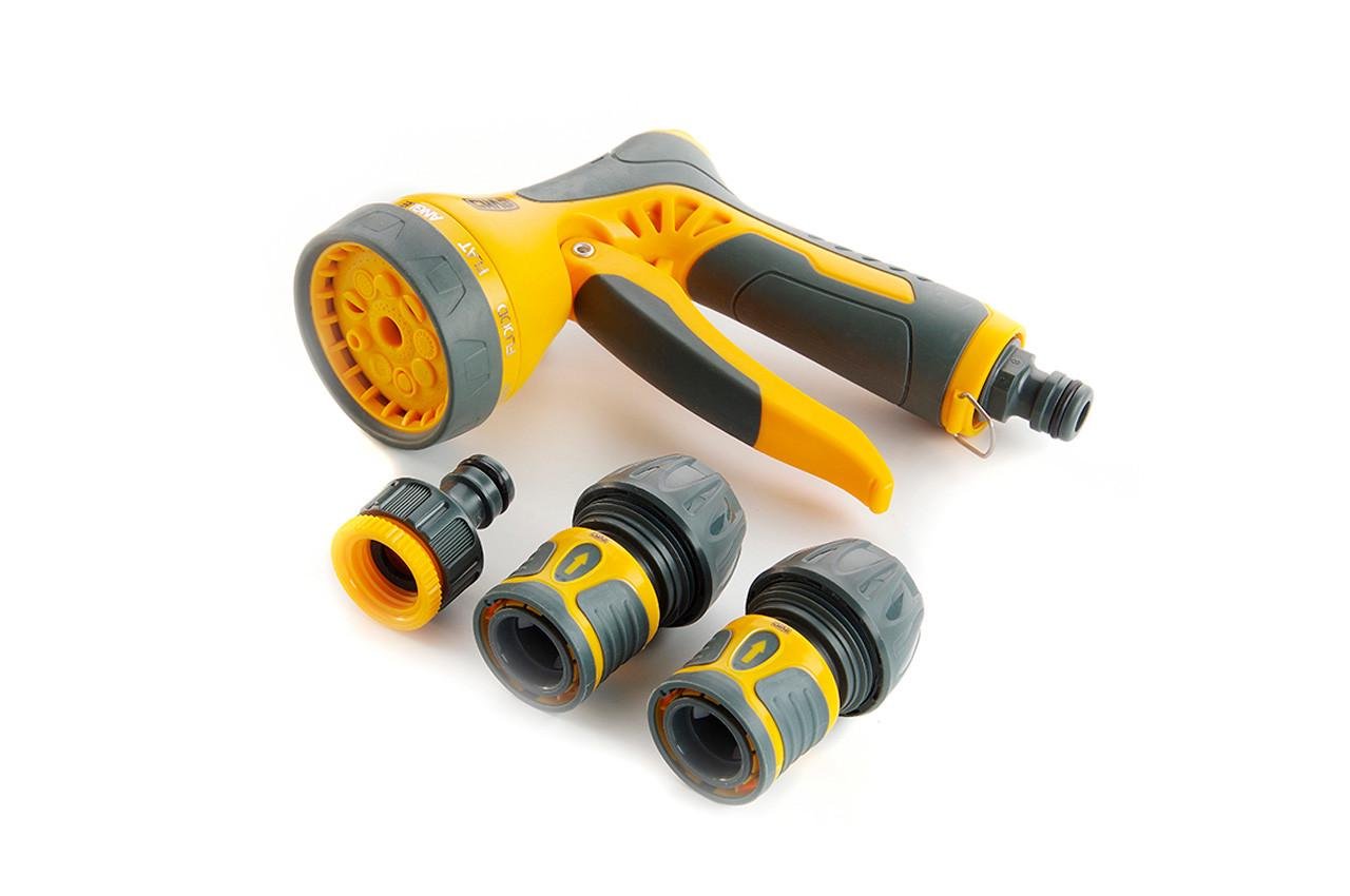 Набор для полива Сила 1 пистолет 9x1 адаптер 1/2"x3/4"/2 коннектора 3/4" (551290)