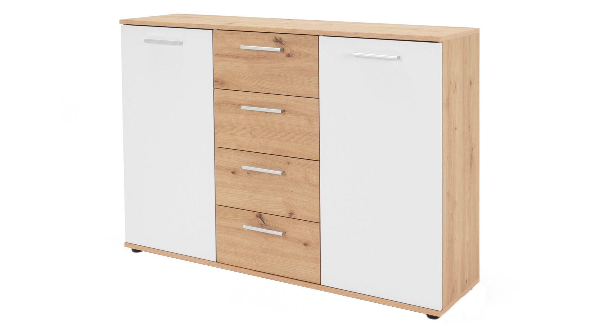 Комод JACKY 2 с ящиками артизан Белый/дуб (ART2138) Комод JACKY 2 с ящиками артизан Белый/дуб (ART2138)