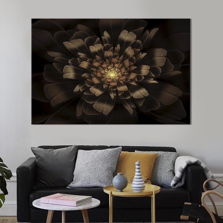 Картина на холсте Чёрная астра 75x50 см (876-1)