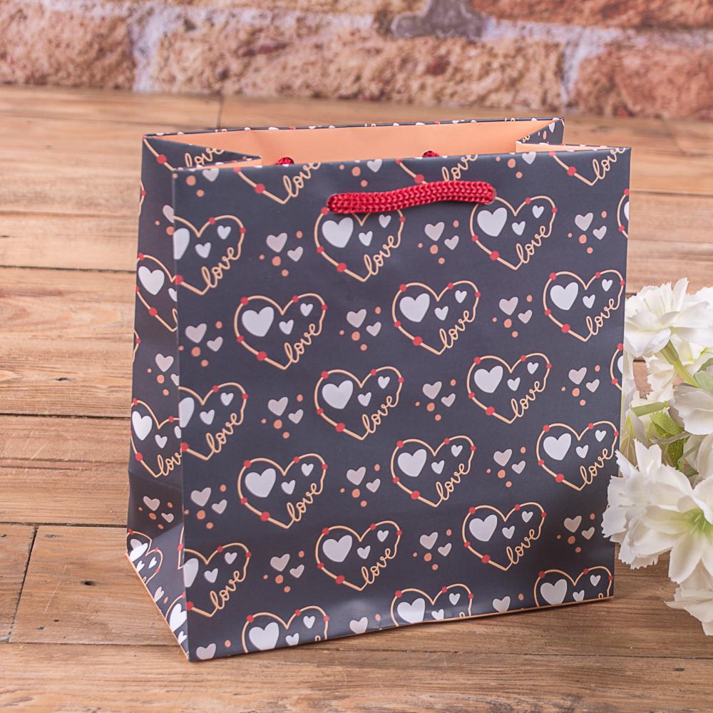 Пакет Сердечка Love 16x16 см (4746-w0-87)