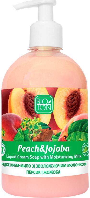Крем-мыло жидкое Bioton Cosmetics Персик/Жожоба с увлажняющим молочком дозатор 500 мл (13451)