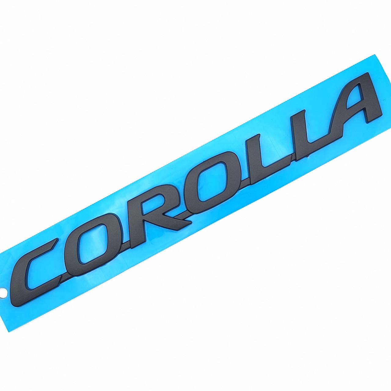 Эмблема надпись Corolla Toyota 17х1,8 см 7544202300 Черный матовый (1783516209)