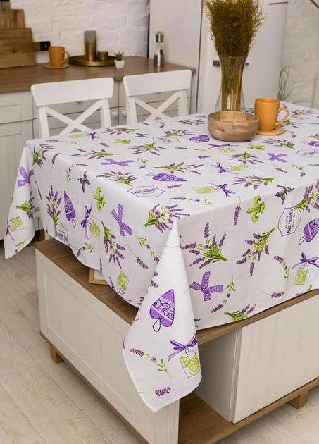 Скатерть для кухни Прованс Цветы из льна 150x180 см (Е0509В-3)