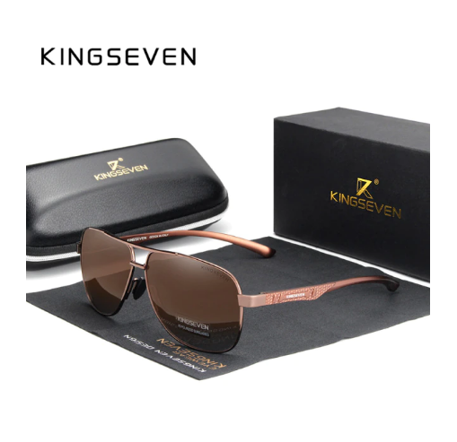 Солнцезащитные очки KINGSEVEN DESIGN Авиатор в классической оправе с поляризованными линзами Коричневый (N7188) - фото 6 Солнцезащитные очки KINGSEVEN DESIGN Авиатор в классической оправе с поляризованными линзами Коричневый (N7188) - фото 6