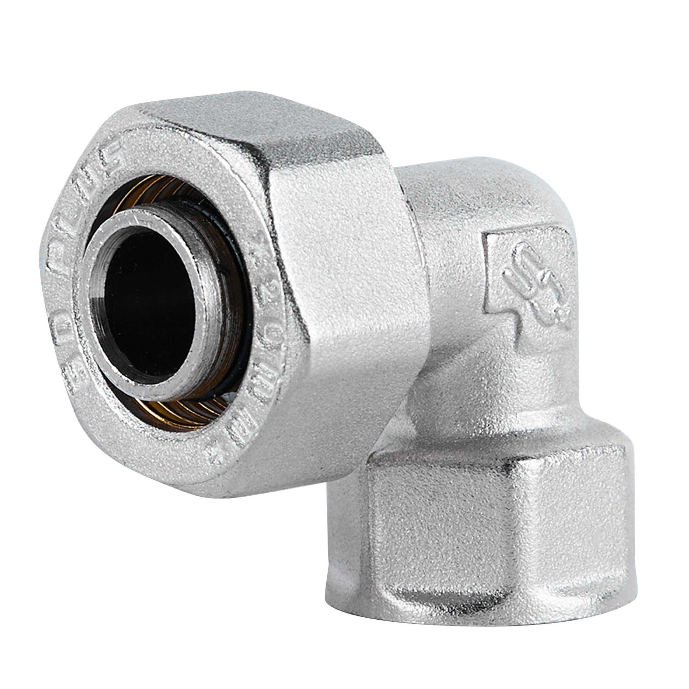 Угол латунный Thermo Alliance SD Plus 20х1/2"В никелированный для металлопластиковых труб (SD156W2015)