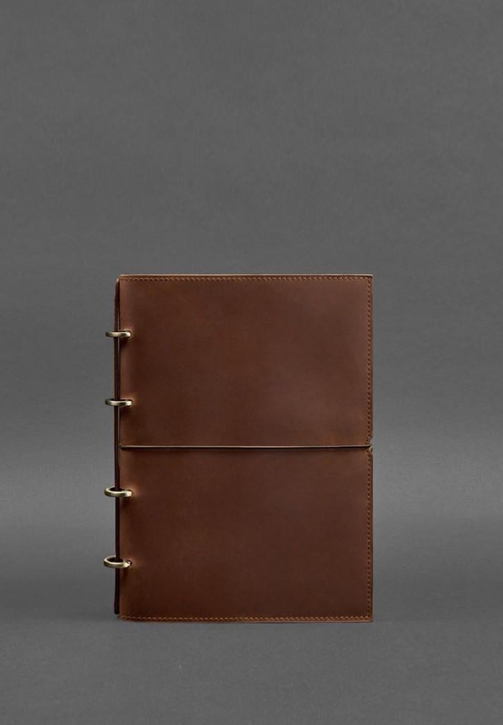Блокнот шкіряний А5 на кільцях Софт-бук 9.0 у м'якій обкладинці Світло-коричневий (A-028653) - фото 1