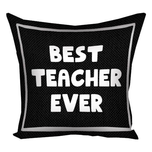 Подушка с принтом Best teacher ever 50x50 см (5P_TCH017)