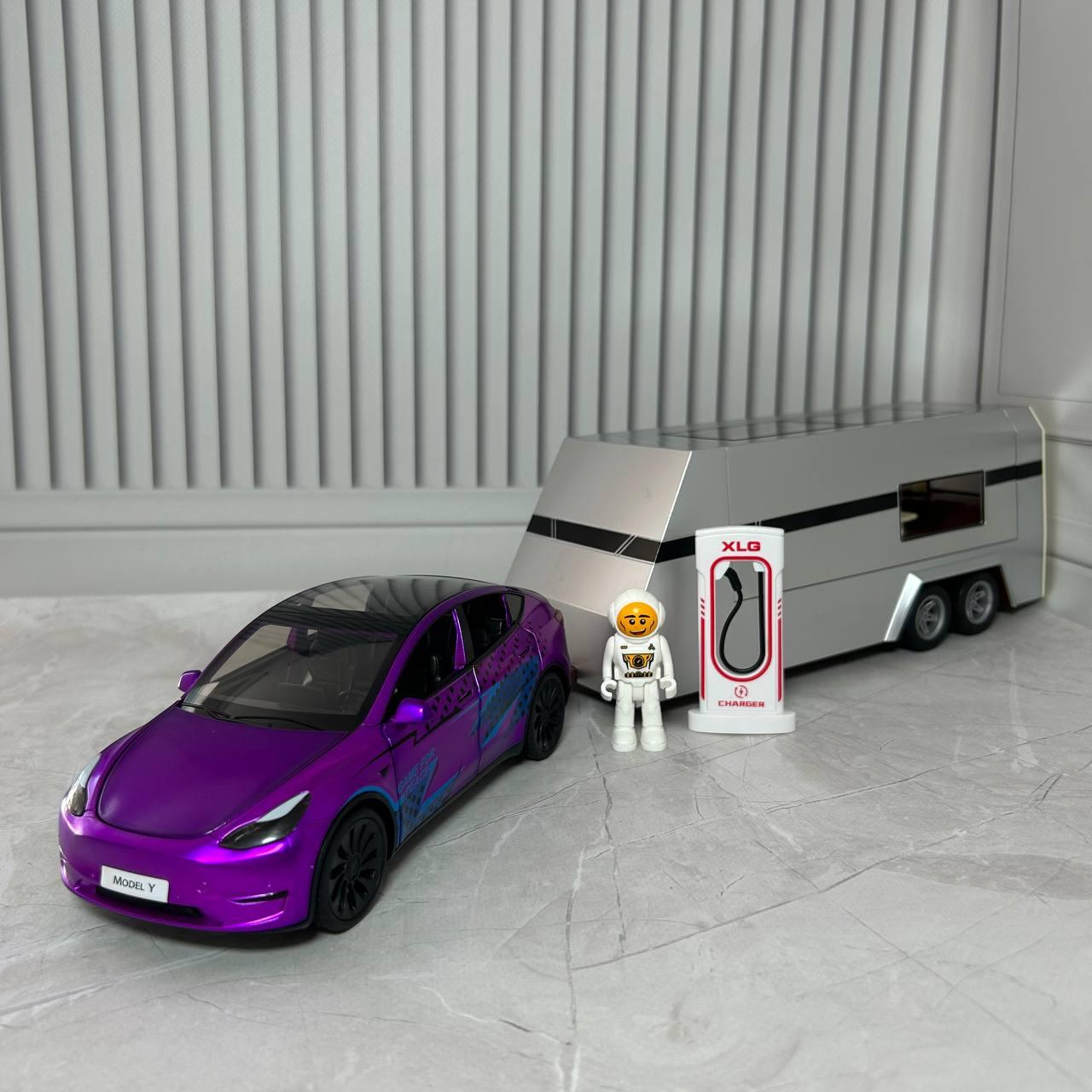 Машинка детская инерционная Tesla Model SM 92312-6 домик на колесах подсветка/звук Фиолетовый (2641162025)