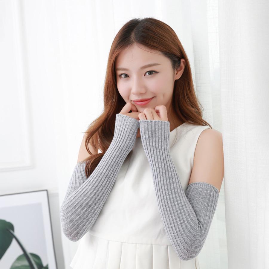 Митенки в рубчик длинные One size Светло-серый (1633)