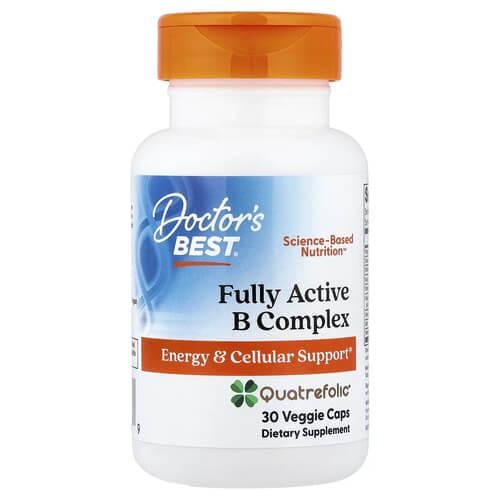Комплекс витаминов группы В Doctor's Best Active B Complex with Quatrefolic 30 Veggie Caps (DRB-00299)