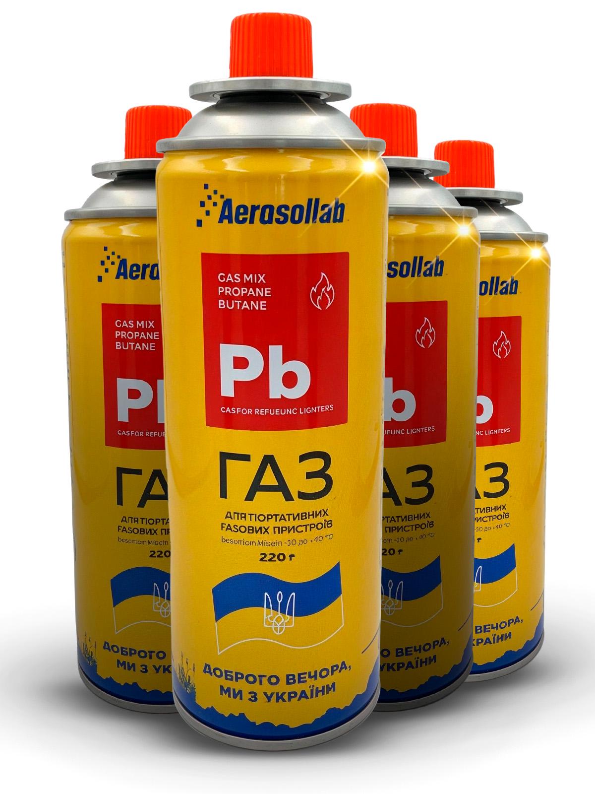 Баллон газовый для горелок 880 г газ цанговый сжиженный 4 шт. (555501111)