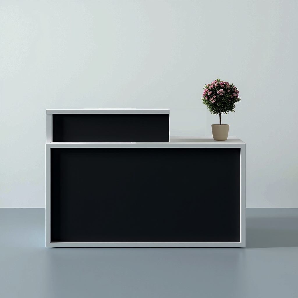 Стойка-ресепшн/4 Tobi Sho правосторонняя для офиса/салона 1600х600х1050 мм Белый/Черный (65956223) - фото 2