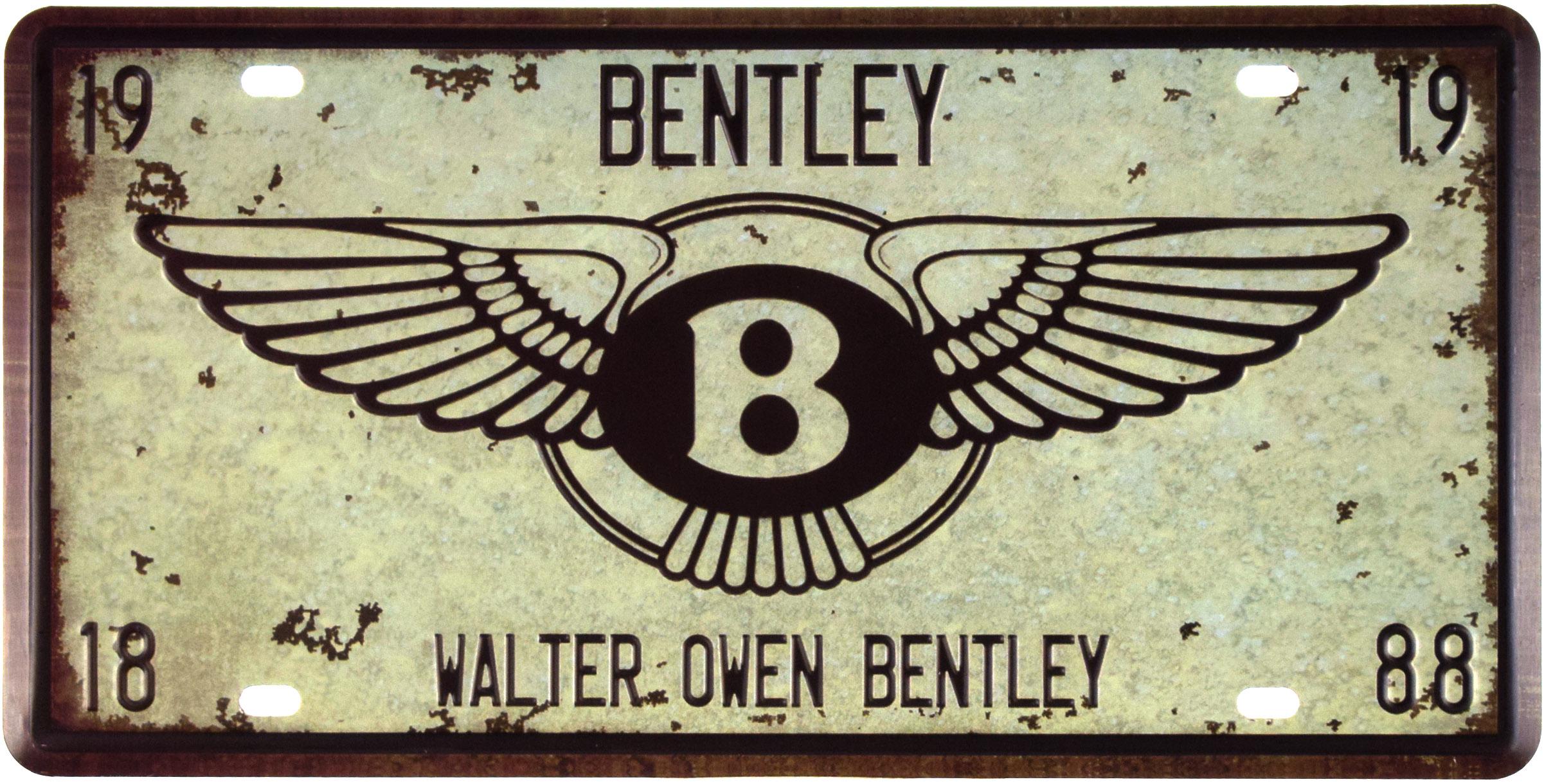 Табличка металева Бентлі Волтер Овен Бентлі/Bentley Walter Owen Bentley 15x30 см