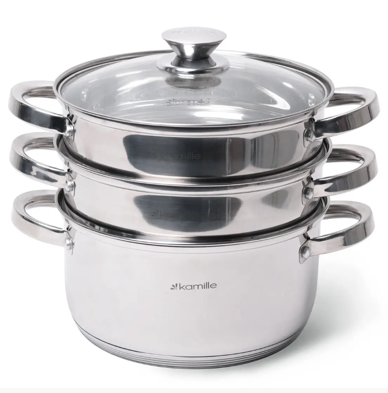 Пароварка Kamille KM-5817 2-х уровневая из нержавеющей стали d 24 см (NA001700)