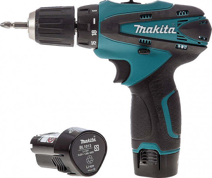 Шуруповерт Makita 12V 2AH з набором інструментів в кейсі акумуляторний
