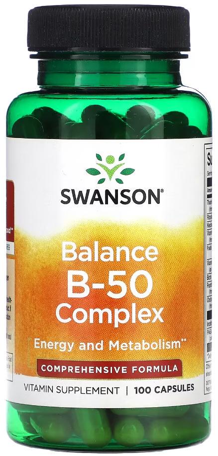 Комплекс витаминов группы B Swanson Balance B 50 Complex 100 капсул Комплекс витаминов группы B Swanson Balance B 50 Complex 100 капсул