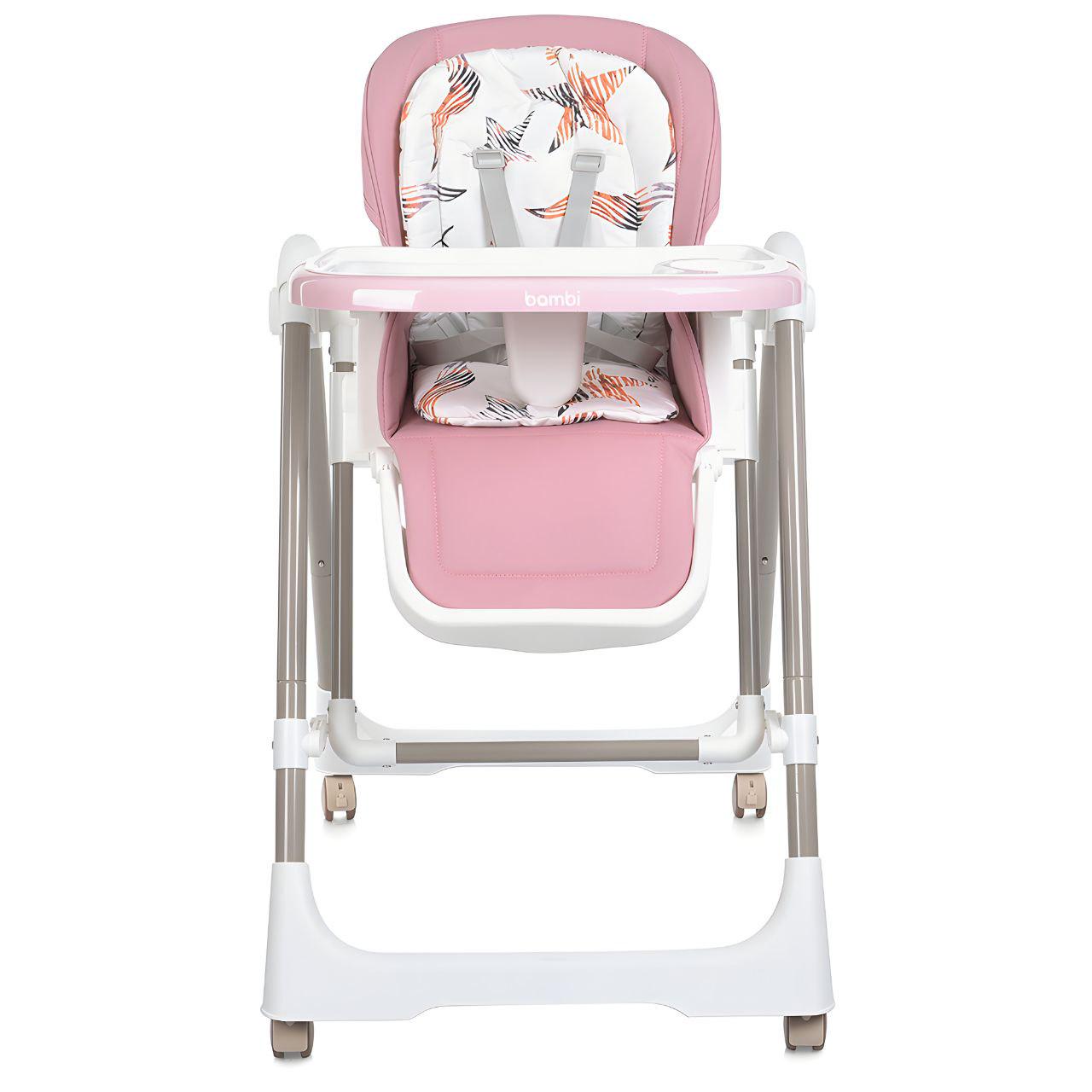 Стульчик для кормления Bambi M 5897 с функцией ручной укачивания Pink (23900635) - фото 2