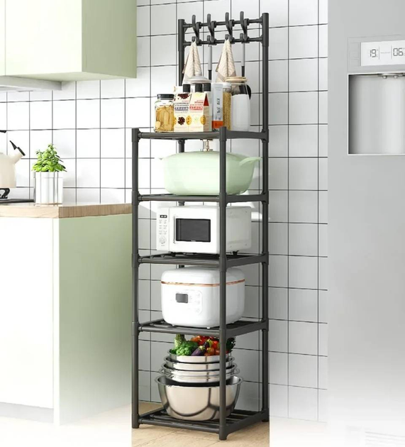 Этажерка кухонная на колесах на 4 полки 130х42х34 см (AND XL-1379)