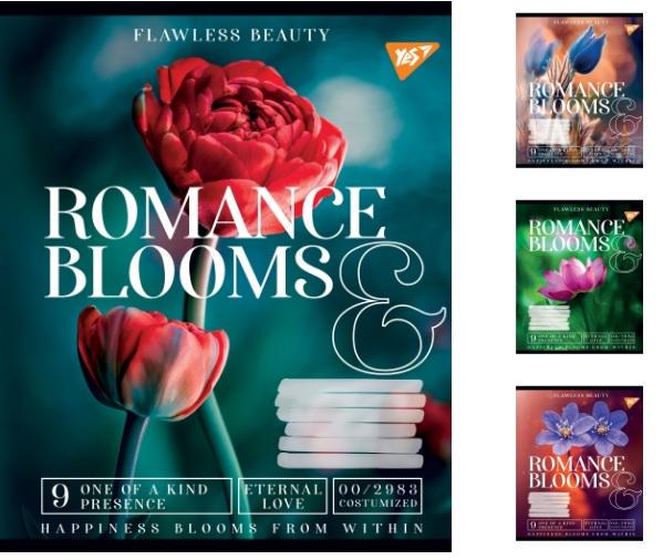 Зошити учнівські у лінійку YES Romance blooms 48 арк. 10 шт. в уп. (MTT-163228)
