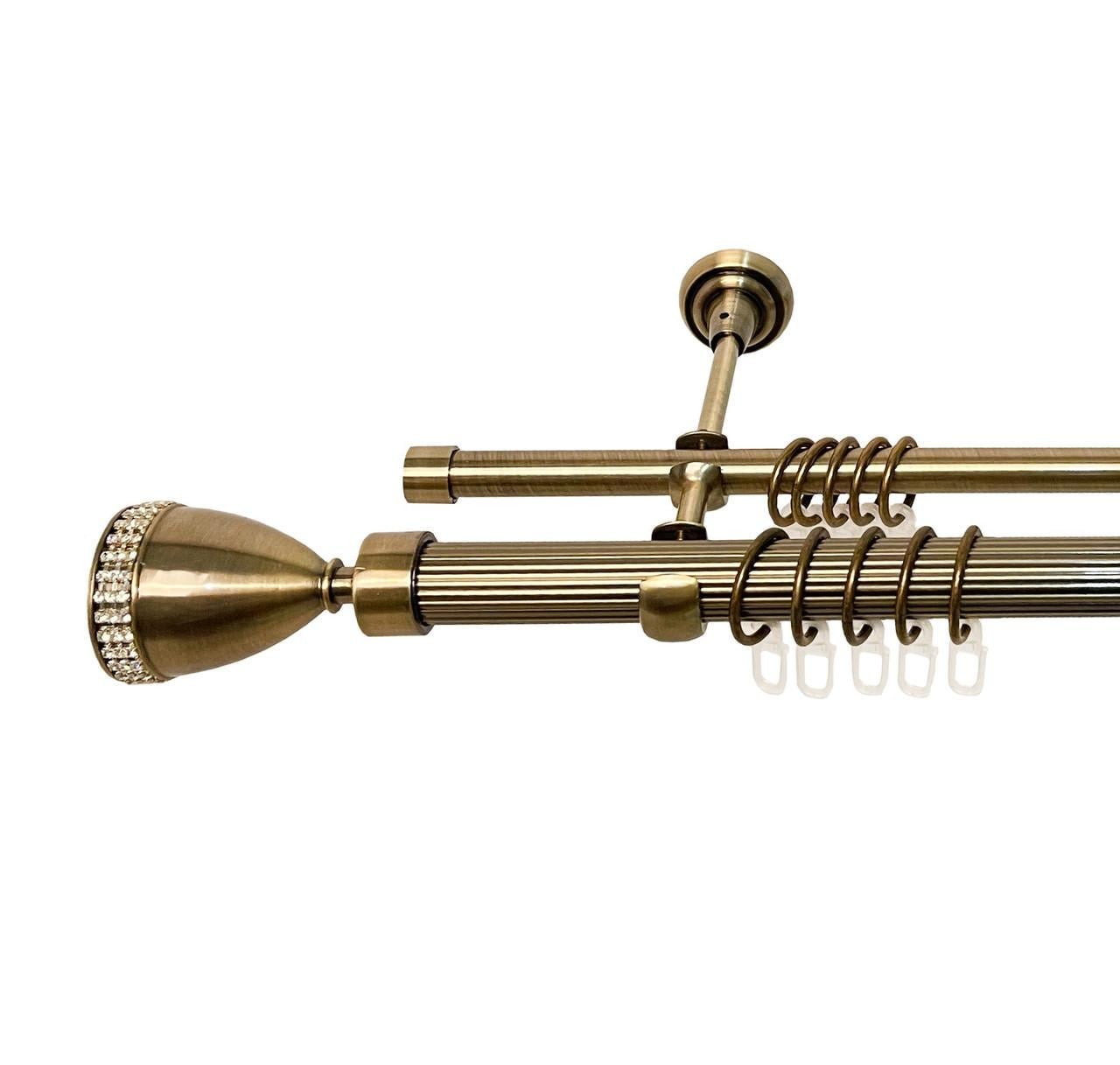 Карниз металевий Orvit Етернія двохрядний 25/16 мм 300 см Антик (000-6874)